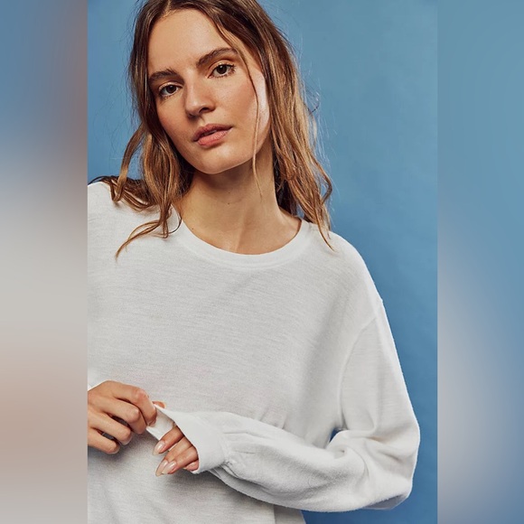 NWT Free People We The Free Soul Song Long Sleeve Tee in Ivory Size Large - Picture 4 of 16